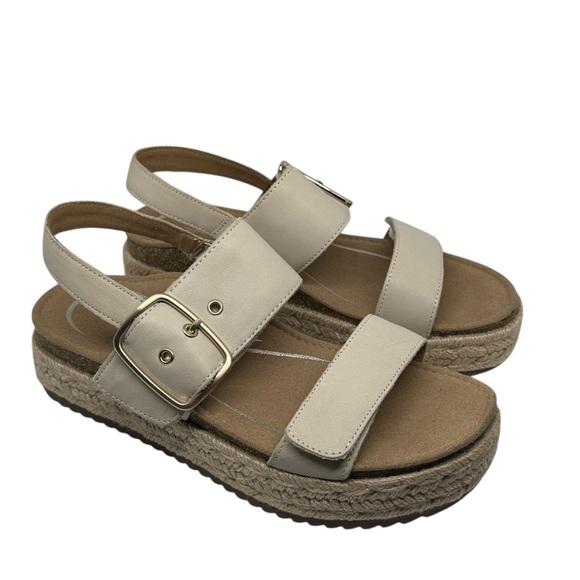 Aetrex Womens Vania Sandal - Leather platform Espadrille Cream Size 7.5-8 US - Picture 3 of 13